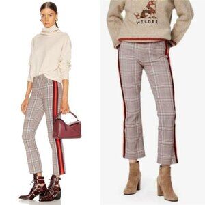 Mother The Insider Ankle Plaid Kick Flare Crop Mid Rise SZ 24 Plum Pink …